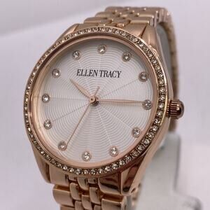 Ellen Tracy Womens Rose Gold Watch New Battery